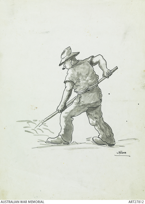 Not titled [sketch of a man working]