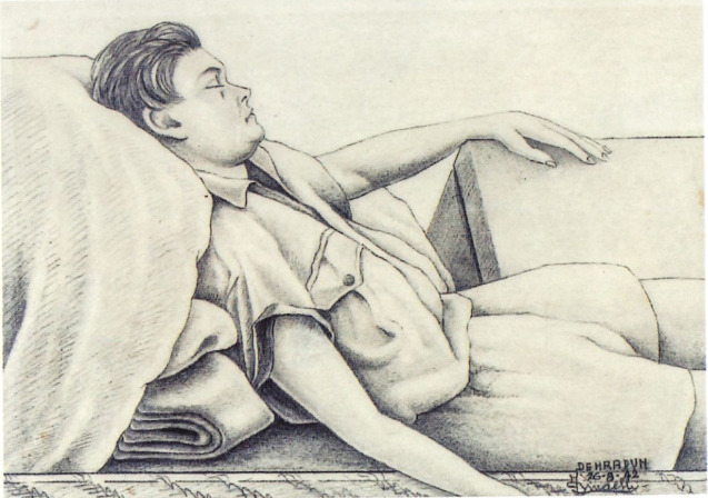 Fracnesco Dindelli_Sleeping prisoner_16 August 1942.PNG