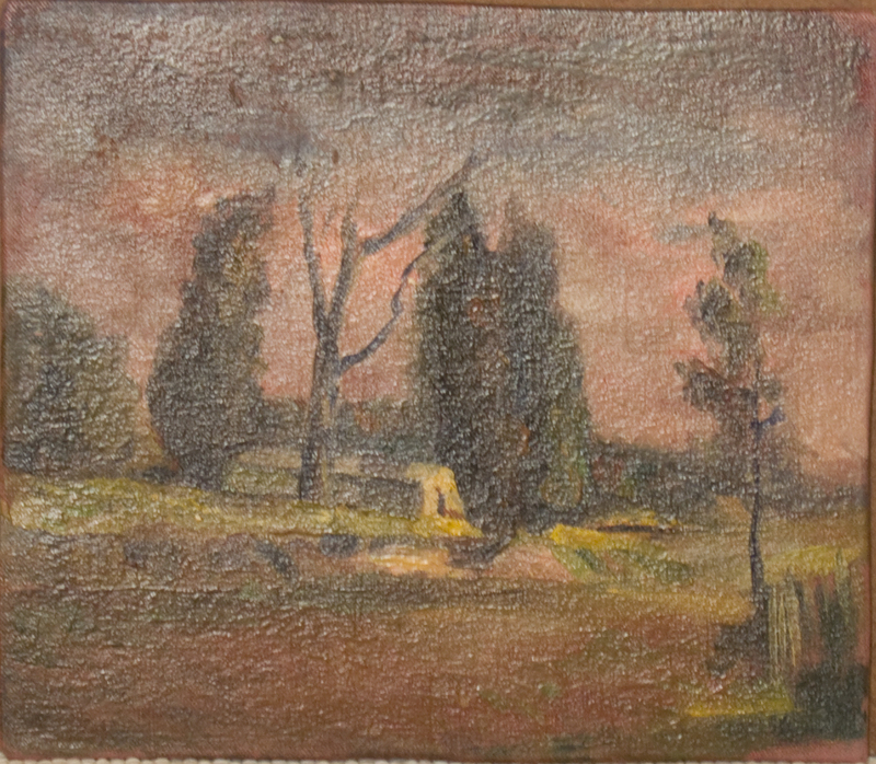 15 Albero spoglio in cielo rosa 22,6 X 19,8 - Cartone.jpg