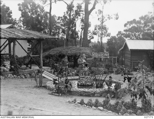 General view of officer's garden at 3rd Australian Corps training school