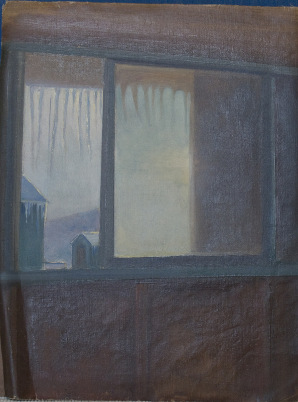 74 Inverno al campo dalla finestra 35,2 X 35,2 - Tela.jpg