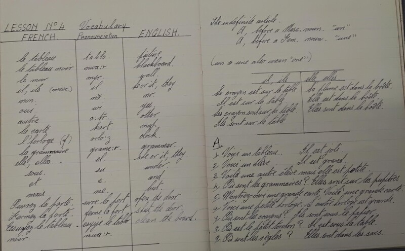 French exercise book