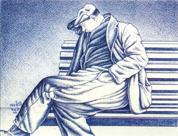 Portrait of a man asleep on a bench.JPG
