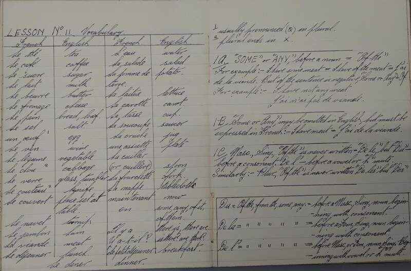 French exercise book