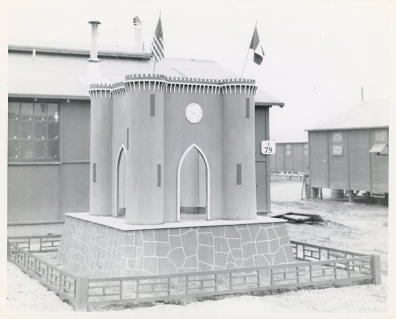 Lathrop California_ model of castle with flags.jpg