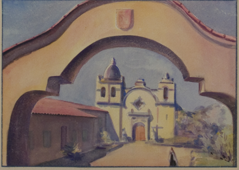 42 Chiesa messicana 24,9 X 17,9 - Acquarello incollato su cartone.jpg