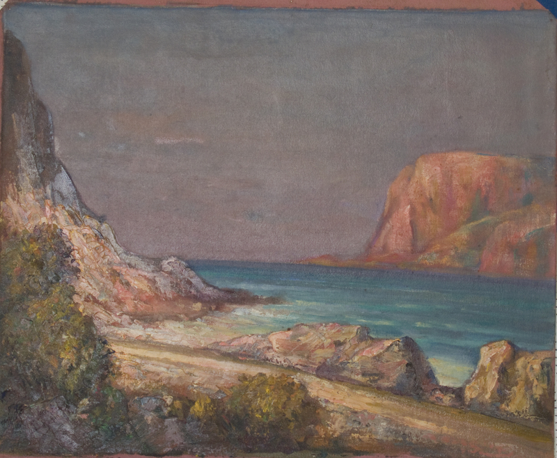 19 Scogliera al tramonto 48,4 X 39,1 Tela.jpg